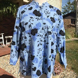 NORM THOMPSON LONG SLEEVE FLORAL PRINT TUNIC SIZE XL